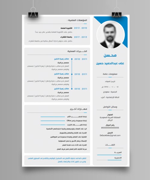 سيرة ذاتية جاهزة - نموذج 011